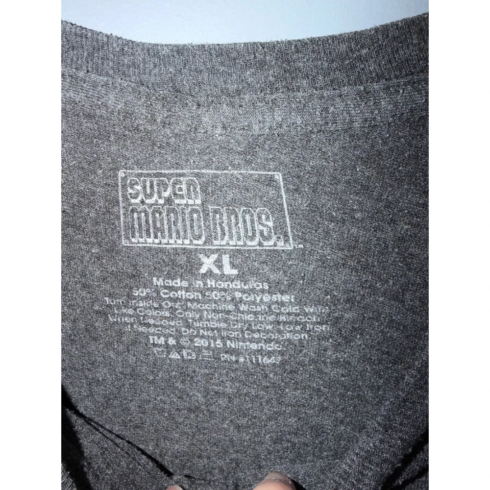 Super Mario Bros Pixelated Character Graphic T‎ Shirt Mens XL Dark Gray Nintendo